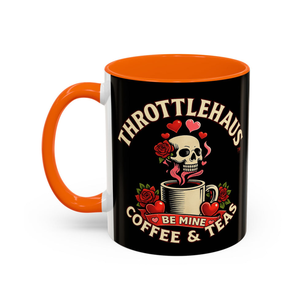 Coffee Mug — "Throttlehaus Coffee & Teas: Be Mine" Skull Valentine Accent Mug