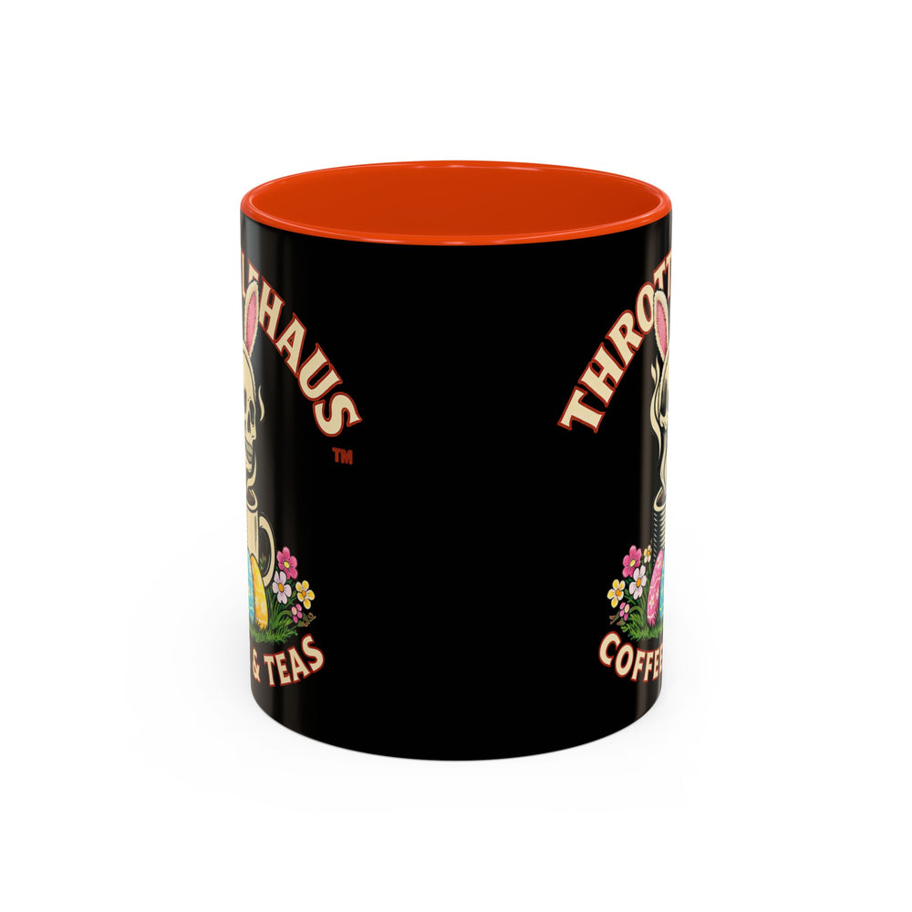 Coffee Mug — Throttlehaus Skull with Bunny Ears & Easter Eggs