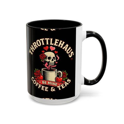 Coffee Mug — "Throttlehaus Coffee & Teas: Be Mine" Skull Valentine Accent Mug
