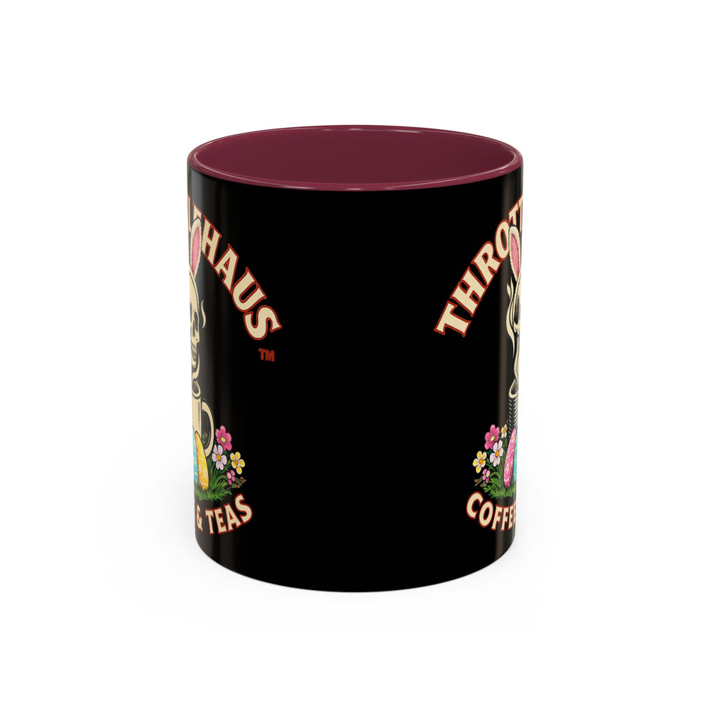 Coffee Mug — Throttlehaus Skull with Bunny Ears & Easter Eggs