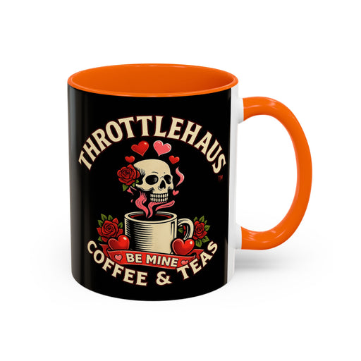 Coffee Mug — "Throttlehaus Coffee & Teas: Be Mine" Skull Valentine Accent Mug