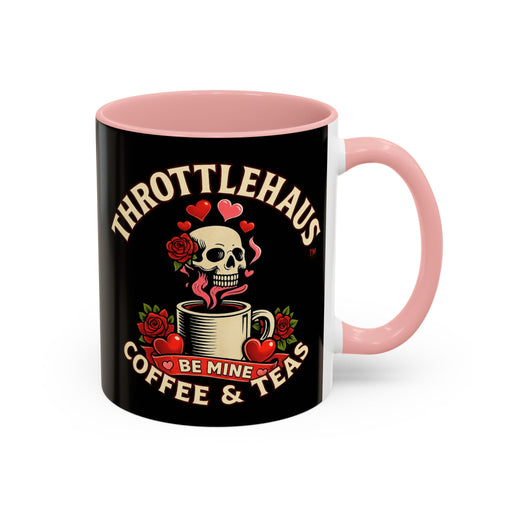Coffee Mug — "Throttlehaus Coffee & Teas: Be Mine" Skull Valentine Accent Mug