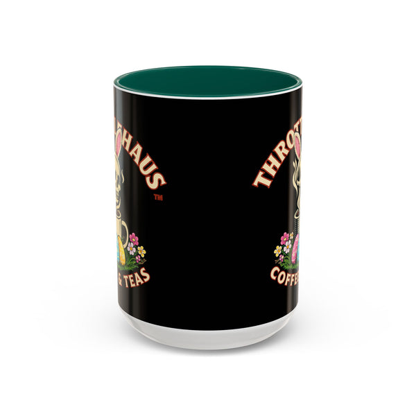 Coffee Mug — Throttlehaus Skull with Bunny Ears & Easter Eggs