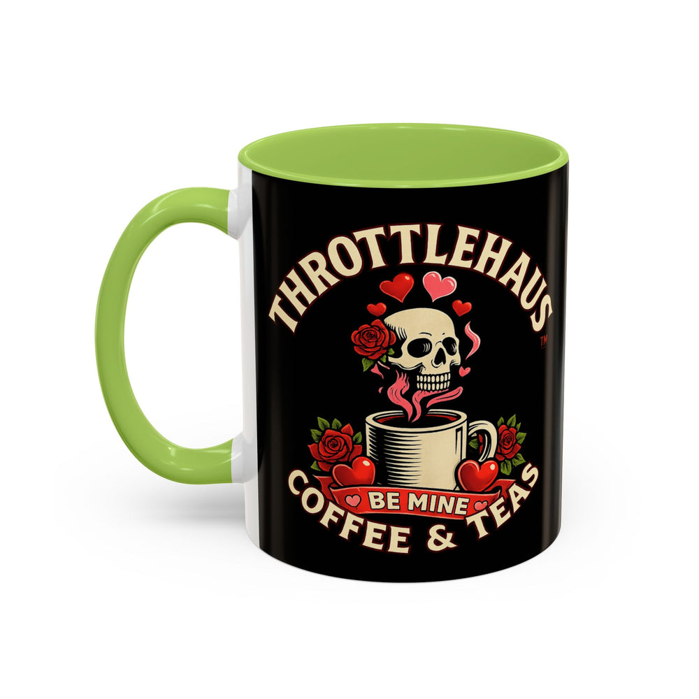Coffee Mug — "Throttlehaus Coffee & Teas: Be Mine" Skull Valentine Accent Mug