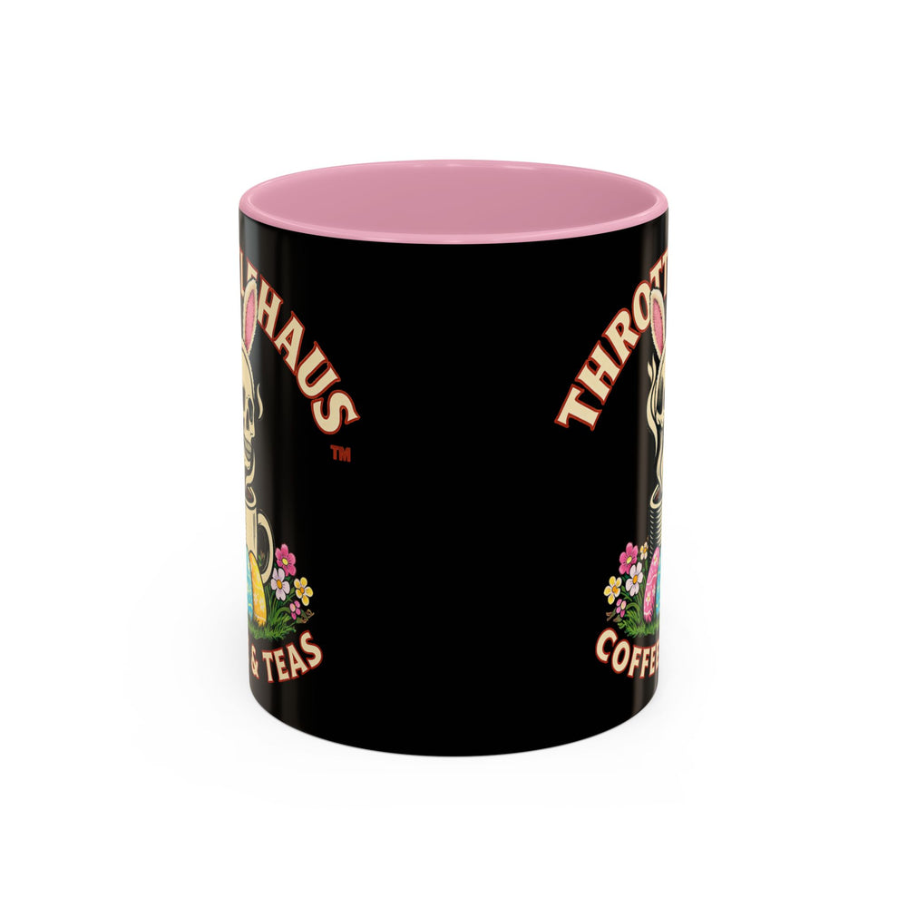 Coffee Mug — Throttlehaus Skull with Bunny Ears & Easter Eggs