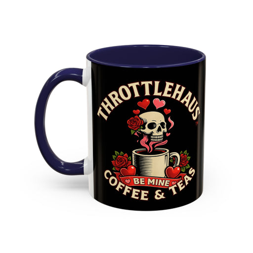 Coffee Mug — "Throttlehaus Coffee & Teas: Be Mine" Skull Valentine Accent Mug