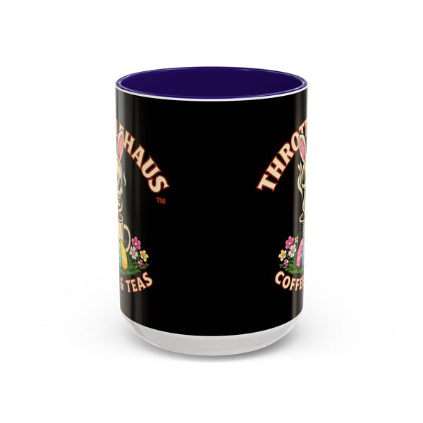Coffee Mug — Throttlehaus Skull with Bunny Ears & Easter Eggs