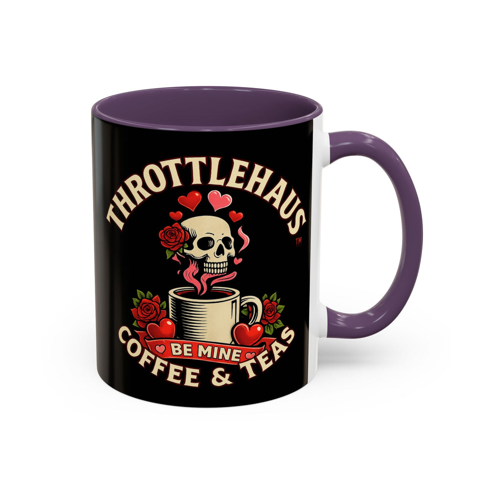 Coffee Mug — "Throttlehaus Coffee & Teas: Be Mine" Skull Valentine Accent Mug