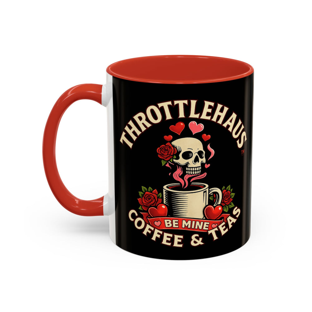 Coffee Mug — "Throttlehaus Coffee & Teas: Be Mine" Skull Valentine Accent Mug