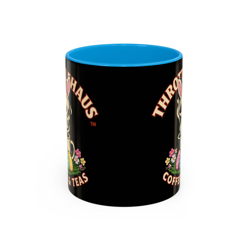 Coffee Mug — Throttlehaus Skull with Bunny Ears & Easter Eggs
