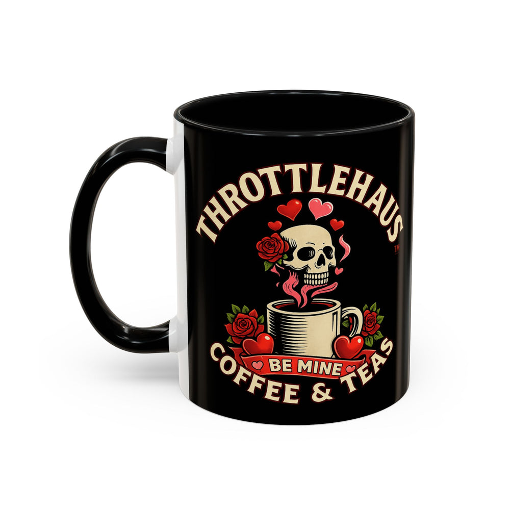 Coffee Mug — "Throttlehaus Coffee & Teas: Be Mine" Skull Valentine Accent Mug