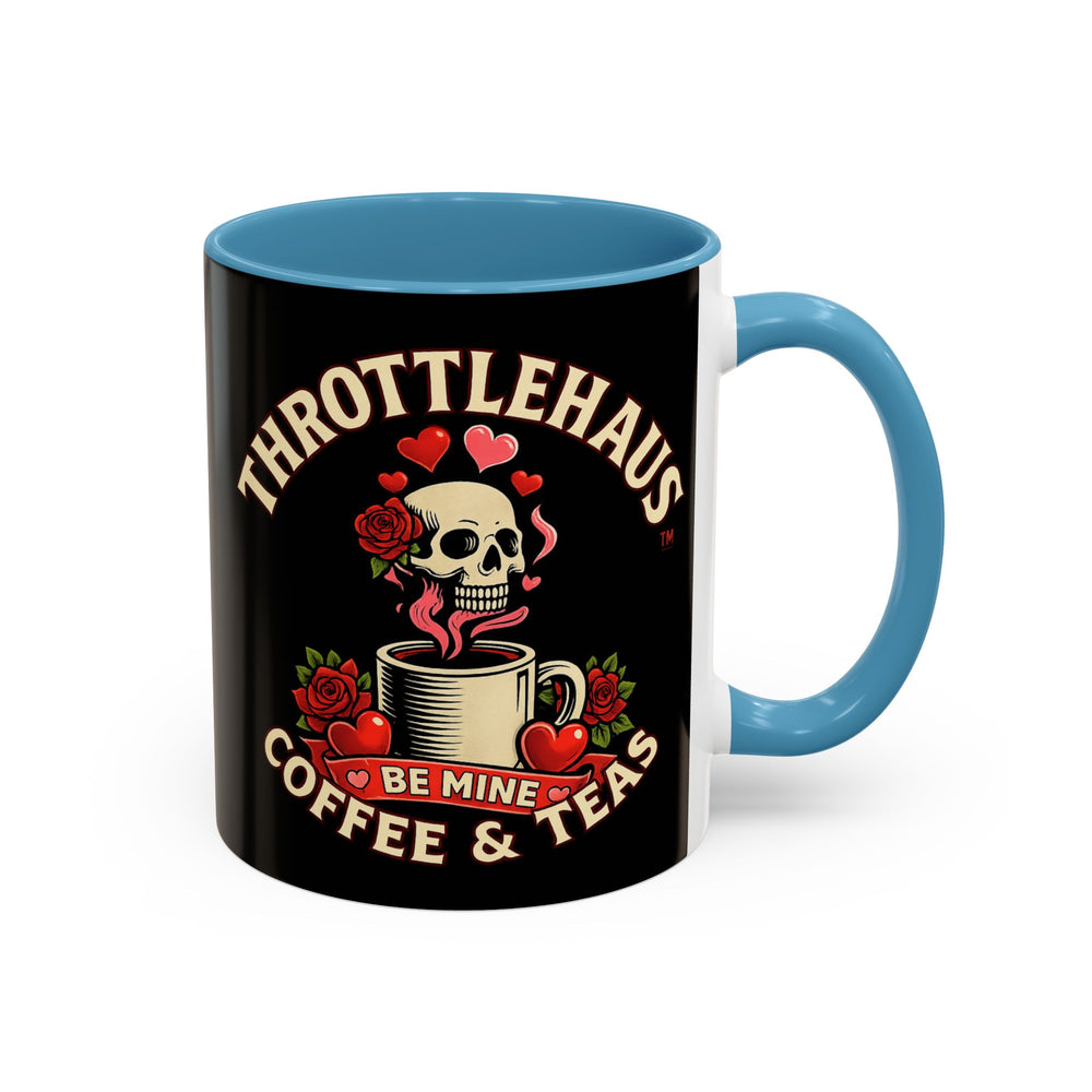 Coffee Mug — "Throttlehaus Coffee & Teas: Be Mine" Skull Valentine Accent Mug