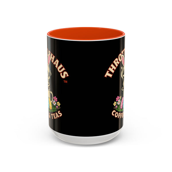 Coffee Mug — Throttlehaus Skull with Bunny Ears & Easter Eggs
