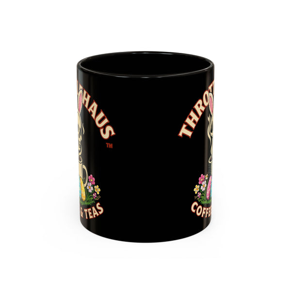 Coffee Mug — Throttlehaus Skull with Bunny Ears & Easter Eggs