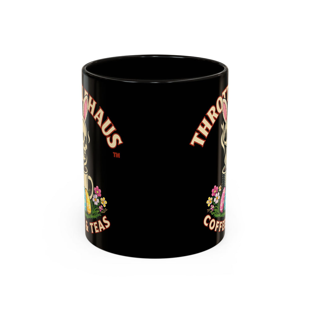 Coffee Mug — Throttlehaus Skull with Bunny Ears & Easter Eggs