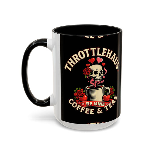 Coffee Mug — "Throttlehaus Coffee & Teas: Be Mine" Skull Valentine Accent Mug