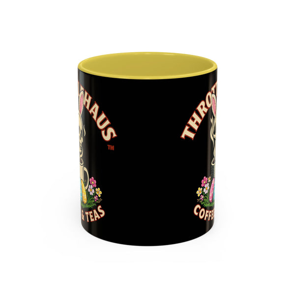 Coffee Mug — Throttlehaus Skull with Bunny Ears & Easter Eggs