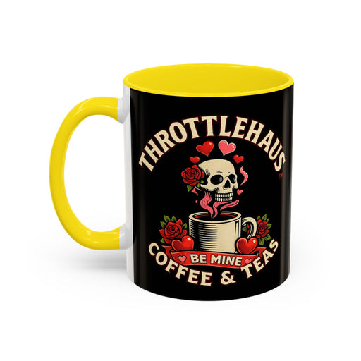 Coffee Mug — "Throttlehaus Coffee & Teas: Be Mine" Skull Valentine Accent Mug