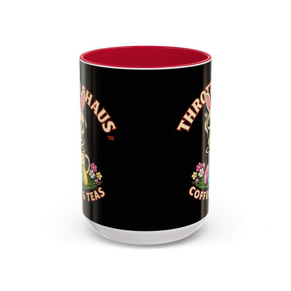 Coffee Mug — Throttlehaus Skull with Bunny Ears & Easter Eggs