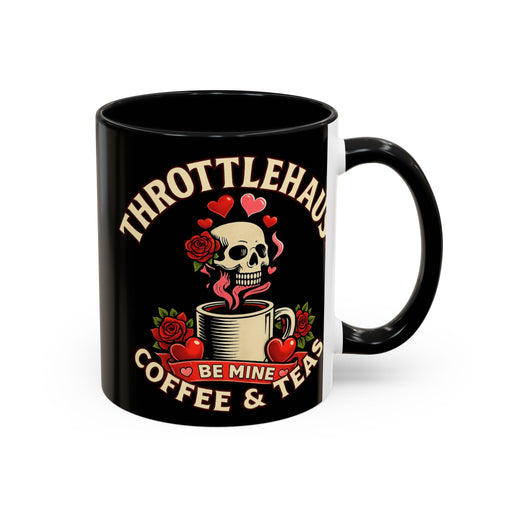 Coffee Mug — "Throttlehaus Coffee & Teas: Be Mine" Skull Valentine Accent Mug