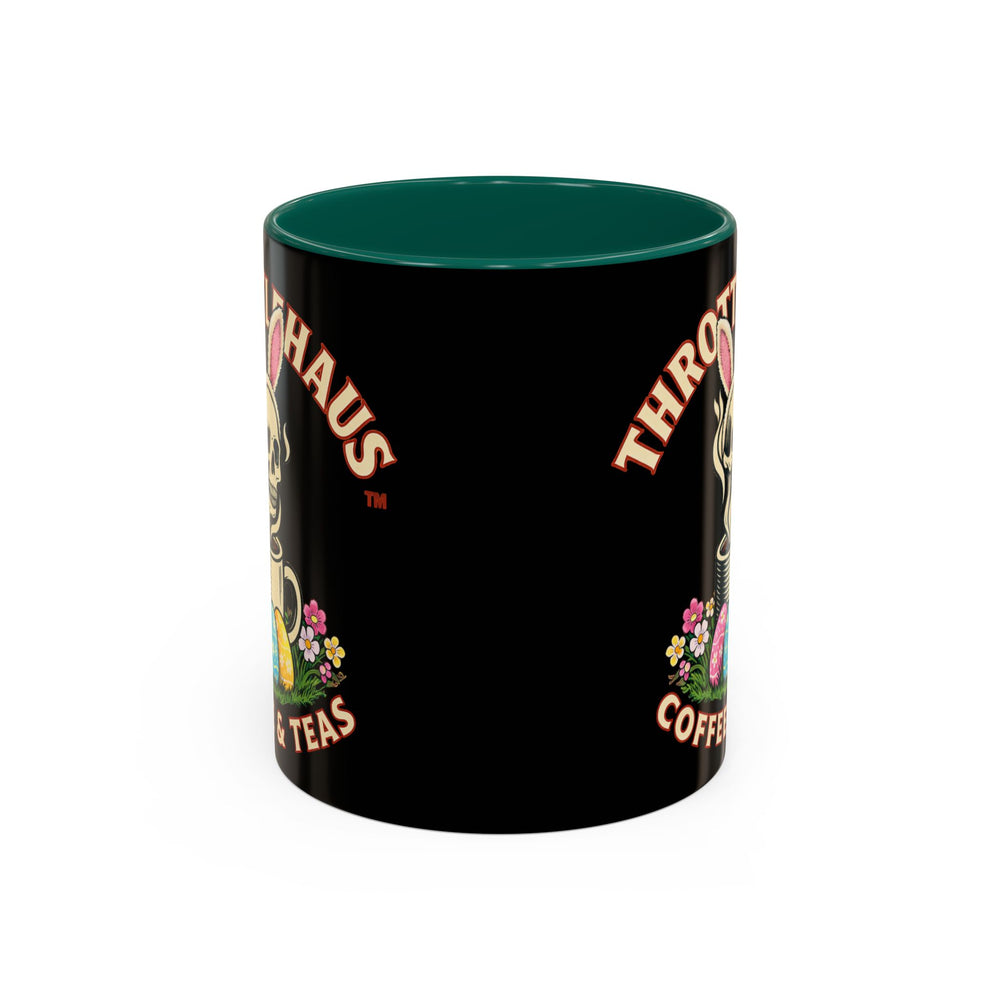 Coffee Mug — Throttlehaus Skull with Bunny Ears & Easter Eggs