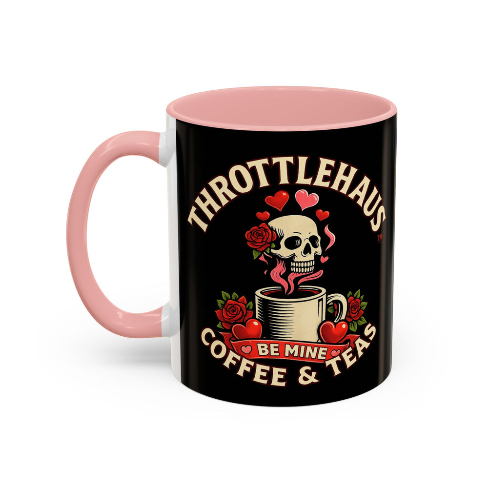 Coffee Mug — "Throttlehaus Coffee & Teas: Be Mine" Skull Valentine Accent Mug