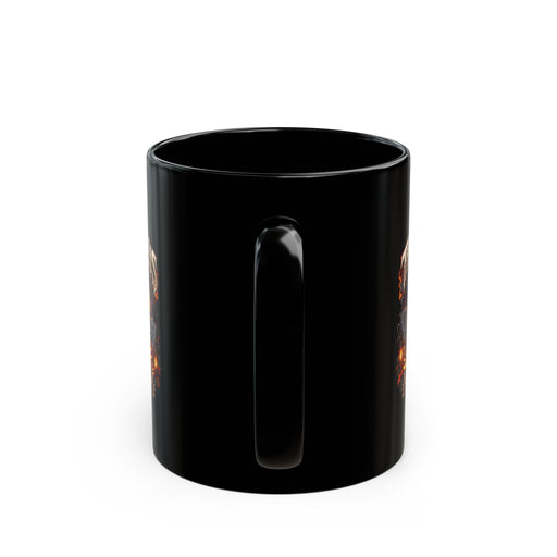Halloween Throttlehaus Coffee Mug — Spooky Skull & Pumpkins Black Ceramic (11oz & 15oz)
