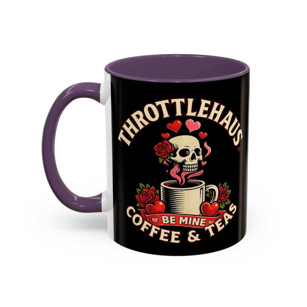 Coffee Mug — "Throttlehaus Coffee & Teas: Be Mine" Skull Valentine Accent Mug