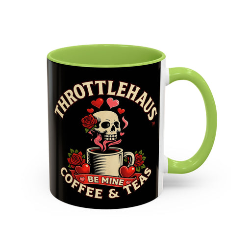 Coffee Mug — "Throttlehaus Coffee & Teas: Be Mine" Skull Valentine Accent Mug