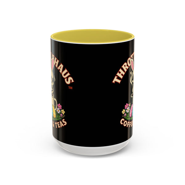 Coffee Mug — Throttlehaus Skull with Bunny Ears & Easter Eggs