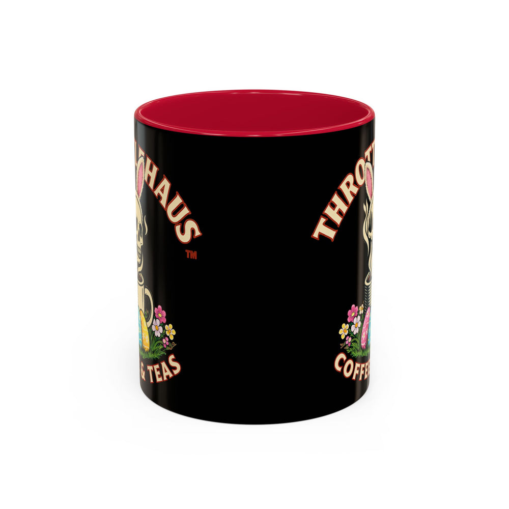 Coffee Mug — Throttlehaus Skull with Bunny Ears & Easter Eggs