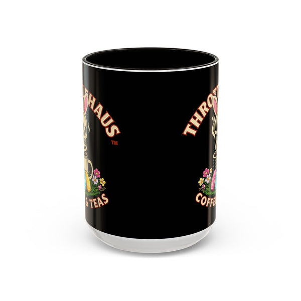 Coffee Mug — Throttlehaus Skull with Bunny Ears & Easter Eggs