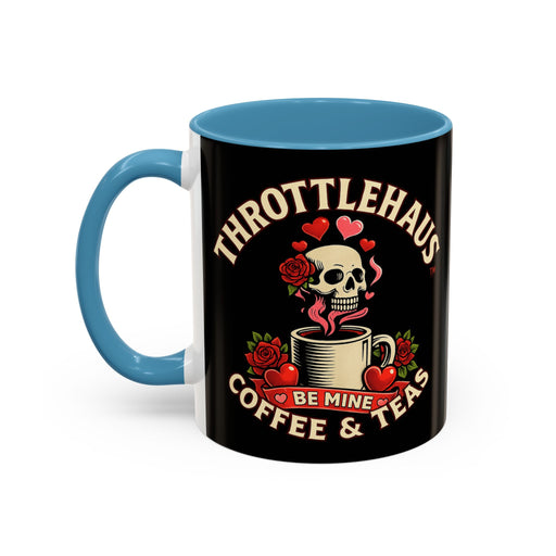 Coffee Mug — "Throttlehaus Coffee & Teas: Be Mine" Skull Valentine Accent Mug